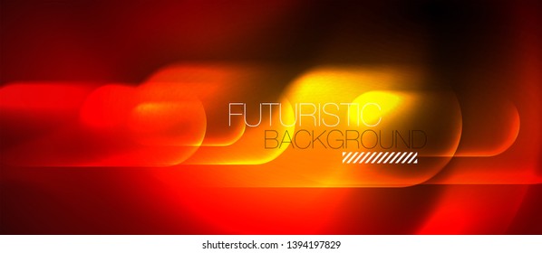 Neon glowing techno lines, blue hi-tech futuristic abstract background template, vector design