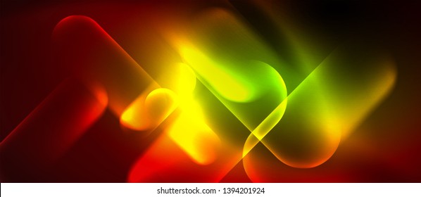 Líneas tecno brillantes de neón, plantilla de fondo abstracta azul de alta tecnología futurista, diseño vectorial