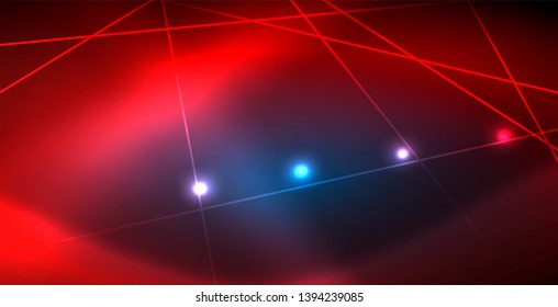 Neon glowing techno lines, blue hi-tech futuristic abstract background template