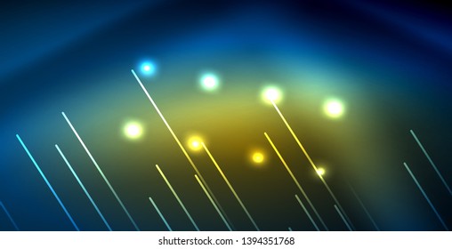 Neonleuchtende Techno-Linien, blaue, futuristische, abstrakte Hintergrund-Vorlage