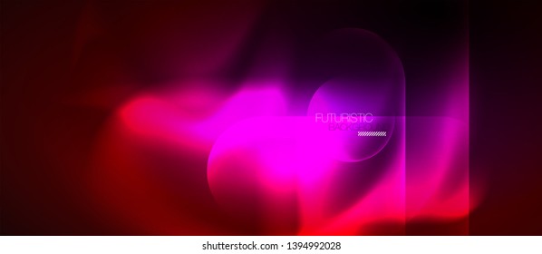Neon glowing techno lines, blue hi-tech futuristic abstract background template, vector design