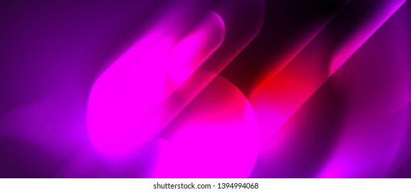 Neon glowing techno lines, blue hi-tech futuristic abstract background template, vector design