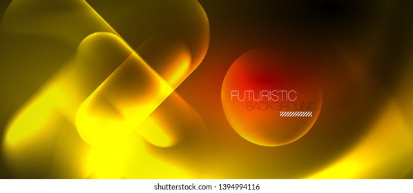 Neon glowing techno lines, blue hi-tech futuristic abstract background template, vector design
