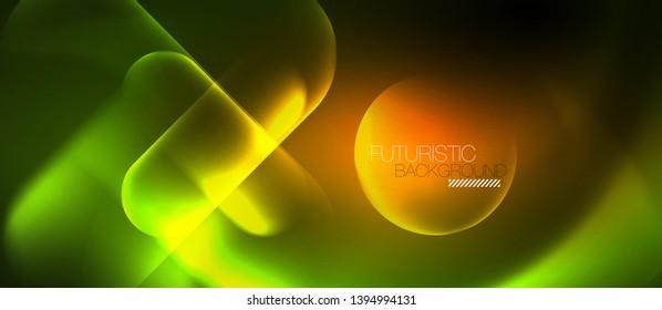 Neon glowing techno lines, blue hi-tech futuristic abstract background template, vector design