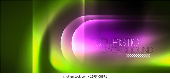Neon glowing techno lines, blue hi-tech futuristic abstract background template, vector design