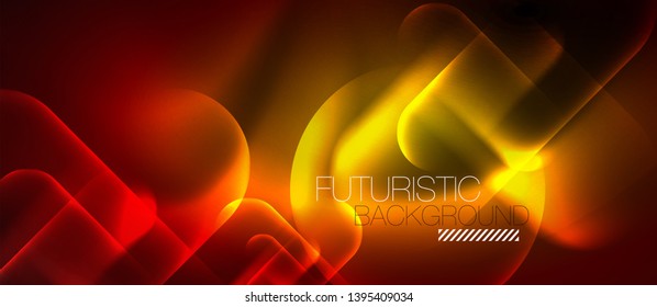 Neon glowing techno lines, blue hi-tech futuristic abstract background template, vector design