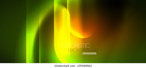 Líneas tecno brillantes de neón, plantilla de fondo abstracta azul de alta tecnología futurista, diseño vectorial