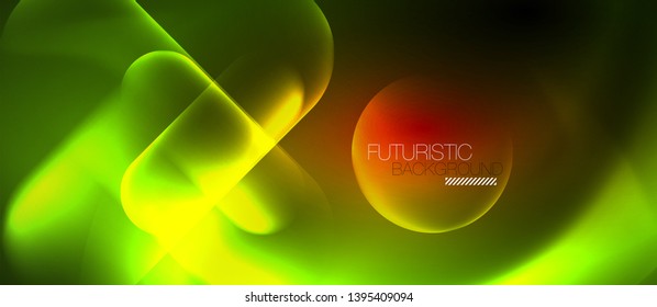Neon glowing techno lines, blue hi-tech futuristic abstract background template, vector design