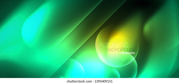 Neon glowing techno lines, blue hi-tech futuristic abstract background template, vector design