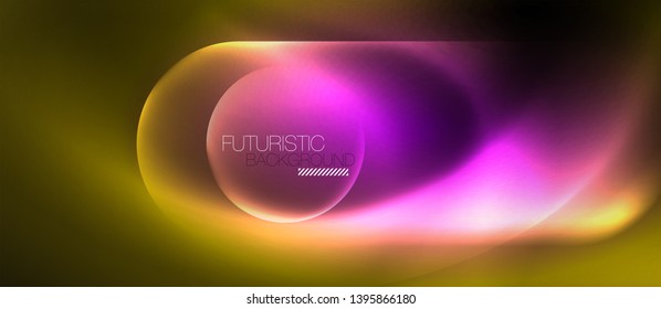 Neon glowing techno lines, blue hi-tech futuristic abstract background template, vector design