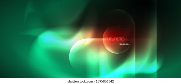 Neon glowing techno lines, blue hi-tech futuristic abstract background template, vector design