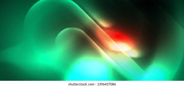 Neon glowing techno lines, blue hi-tech futuristic abstract background template, vector design