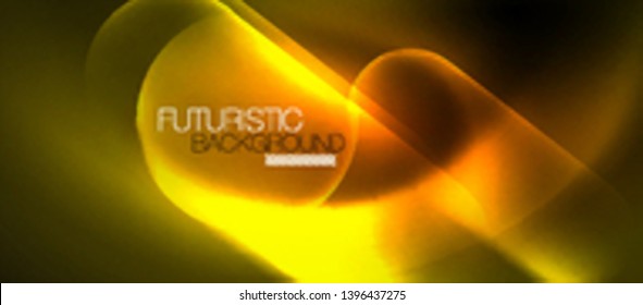 Neon glowing techno lines, blue hi-tech futuristic abstract background template, vector design