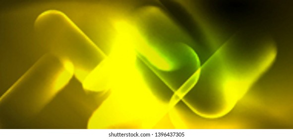Neon glowing techno lines, blue hi-tech futuristic abstract background template, vector design