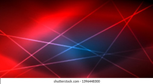 Neon glowing techno lines, blue hi-tech futuristic abstract background template