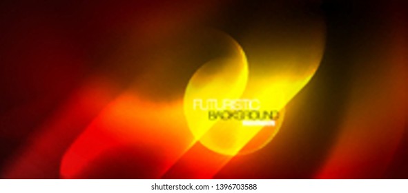 Neon glowing techno lines, blue hi-tech futuristic abstract background template, vector design