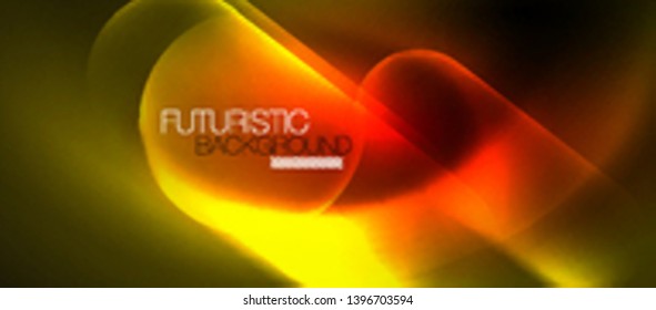 Neon glowing techno lines, blue hi-tech futuristic abstract background template, vector design