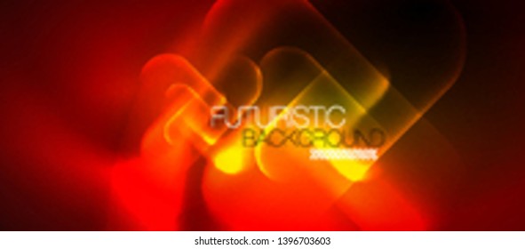 Líneas tecno brillantes de neón, plantilla de fondo abstracta azul de alta tecnología futurista, diseño vectorial