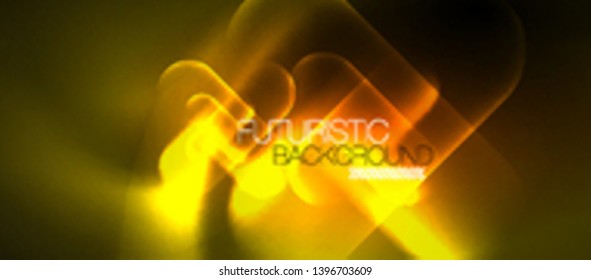 Neon glowing techno lines, blue hi-tech futuristic abstract background template, vector design
