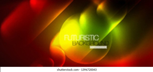 Neon glowing techno lines, blue hi-tech futuristic abstract background template, vector design