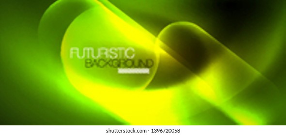 Neon glowing techno lines, blue hi-tech futuristic abstract background template, vector design