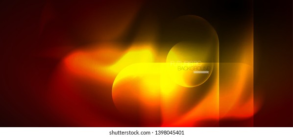 Neon glowing techno lines, blue hi-tech futuristic abstract background template, vector design