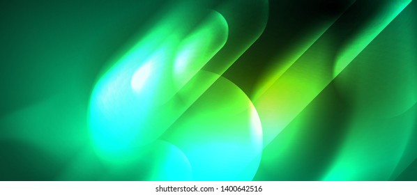 Neon glowing techno lines, blue hi-tech futuristic abstract background template, vector design