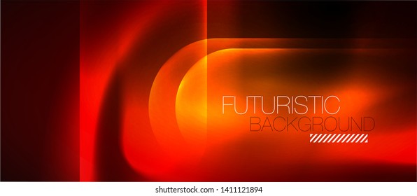 Neon glowing techno lines, blue hi-tech futuristic abstract background template, vector design