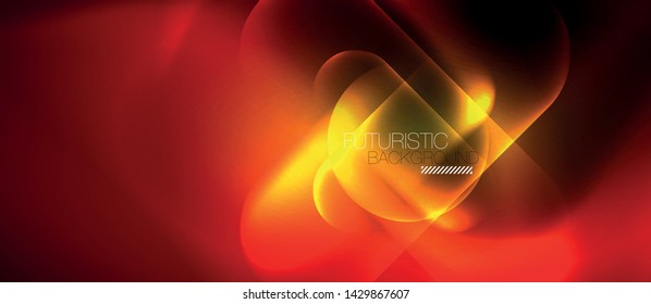 Neon glowing techno lines, blue hi-tech futuristic abstract background template, vector design