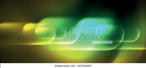 Líneas tecno brillantes de neón, plantilla de fondo abstracta azul de alta tecnología futurista, diseño vectorial