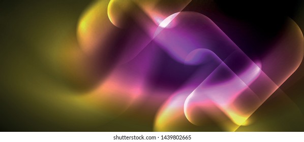Neon glowing techno lines, blue hi-tech futuristic abstract background template, vector design
