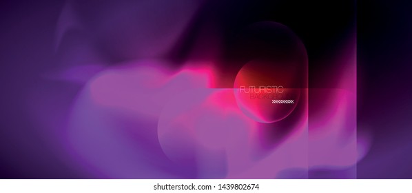 Neon glowing techno lines, blue hi-tech futuristic abstract background template, vector design