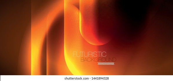 Líneas tecno brillantes de neón, plantilla de fondo abstracta azul de alta tecnología futurista, diseño vectorial