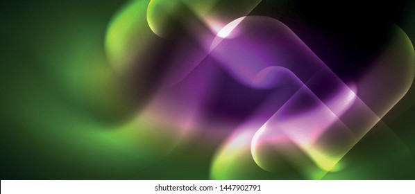 Líneas tecno brillantes de neón, plantilla de fondo abstracta azul de alta tecnología futurista, diseño vectorial