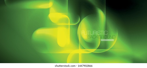 Líneas tecno brillantes de neón, plantilla de fondo abstracta azul de alta tecnología futurista, diseño vectorial