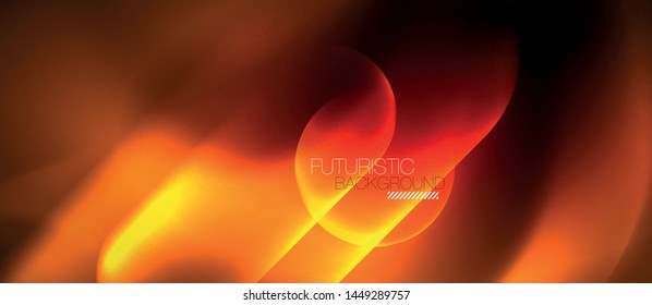 Neon glowing techno lines, blue hi-tech futuristic abstract background template, vector design
