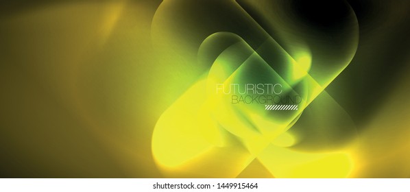 Neon glowing techno lines, blue hi-tech futuristic abstract background template, vector design