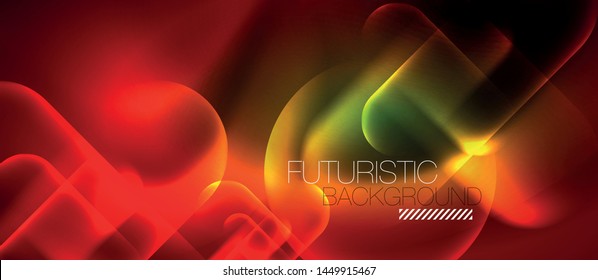 Líneas tecno brillantes de neón, plantilla de fondo abstracta azul de alta tecnología futurista, diseño vectorial