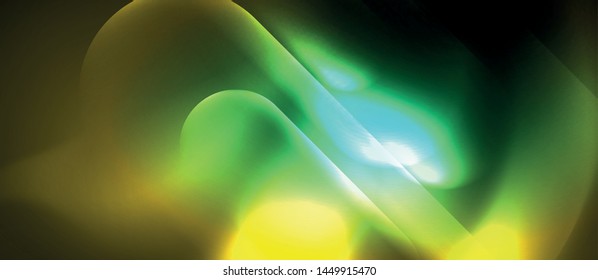 Neon glowing techno lines, blue hi-tech futuristic abstract background template, vector design