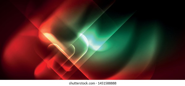 Neon glowing techno lines, blue hi-tech futuristic abstract background template, vector design