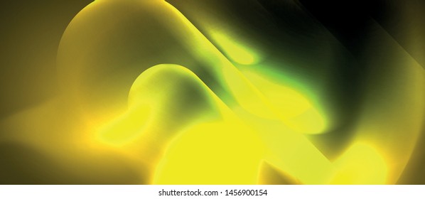 Neon glowing techno lines, blue hi-tech futuristic abstract background template, vector design
