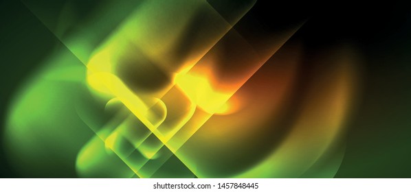 Neon glowing techno lines, blue hi-tech futuristic abstract background template, vector design