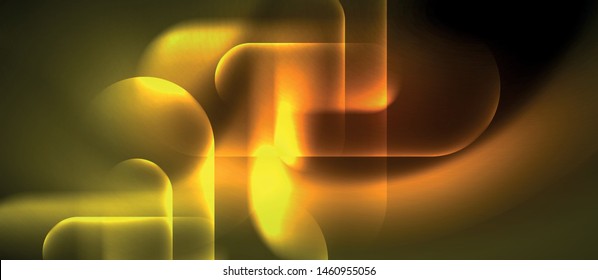 Neon glowing techno lines, blue hi-tech futuristic abstract background template, vector design