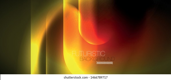 Neon glowing techno lines, blue hi-tech futuristic abstract background template, vector design
