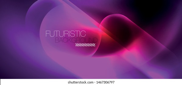 Neon glowing techno lines, blue hi-tech futuristic abstract background template, vector design
