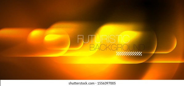 Neon glowing techno lines, blue hi-tech futuristic abstract background template, vector design