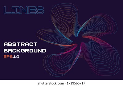 Líneas tecno brillantes, plantilla de fondo abstracta azul de alta tecnología futurista con formas cuadradas
