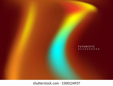 Neon glowing techno lines, high-tech futuristic abstract background template with wave shapes. Eps10 vector.