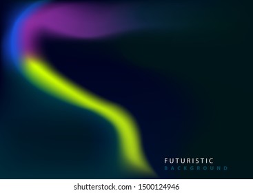 Neon glowing techno lines, high-tech futuristic abstract background template with wave shapes. Eps10 vector.