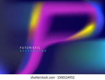 Neon glowing techno lines, high-tech futuristic abstract background template with wave shapes. Eps10 vector.